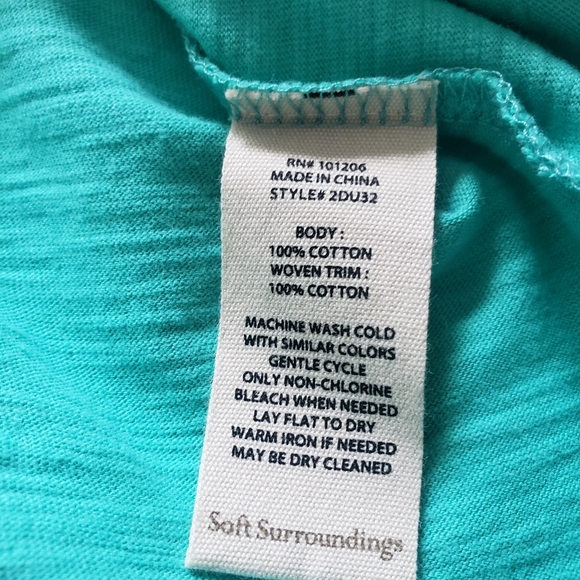 - Soft Surroundings cotton comfy light weight tunic button down top NWT. - Picture 6 of 11